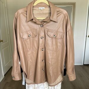 Faux Leather Tan Jacket by [Brand]